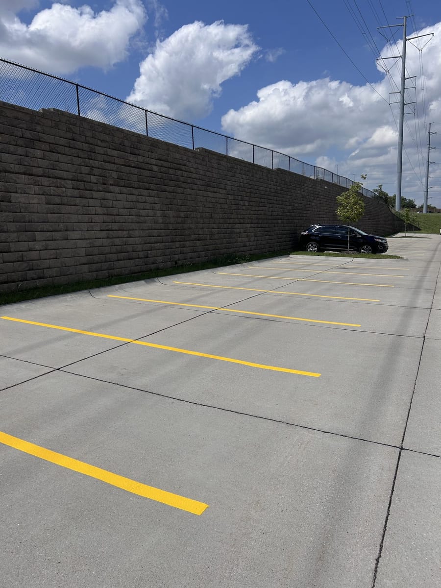 Yellow curb stripe