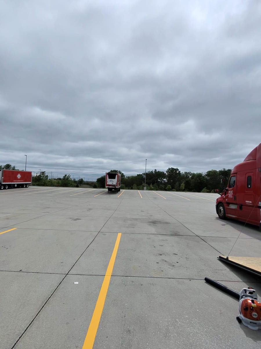 Semi-truck lot striping